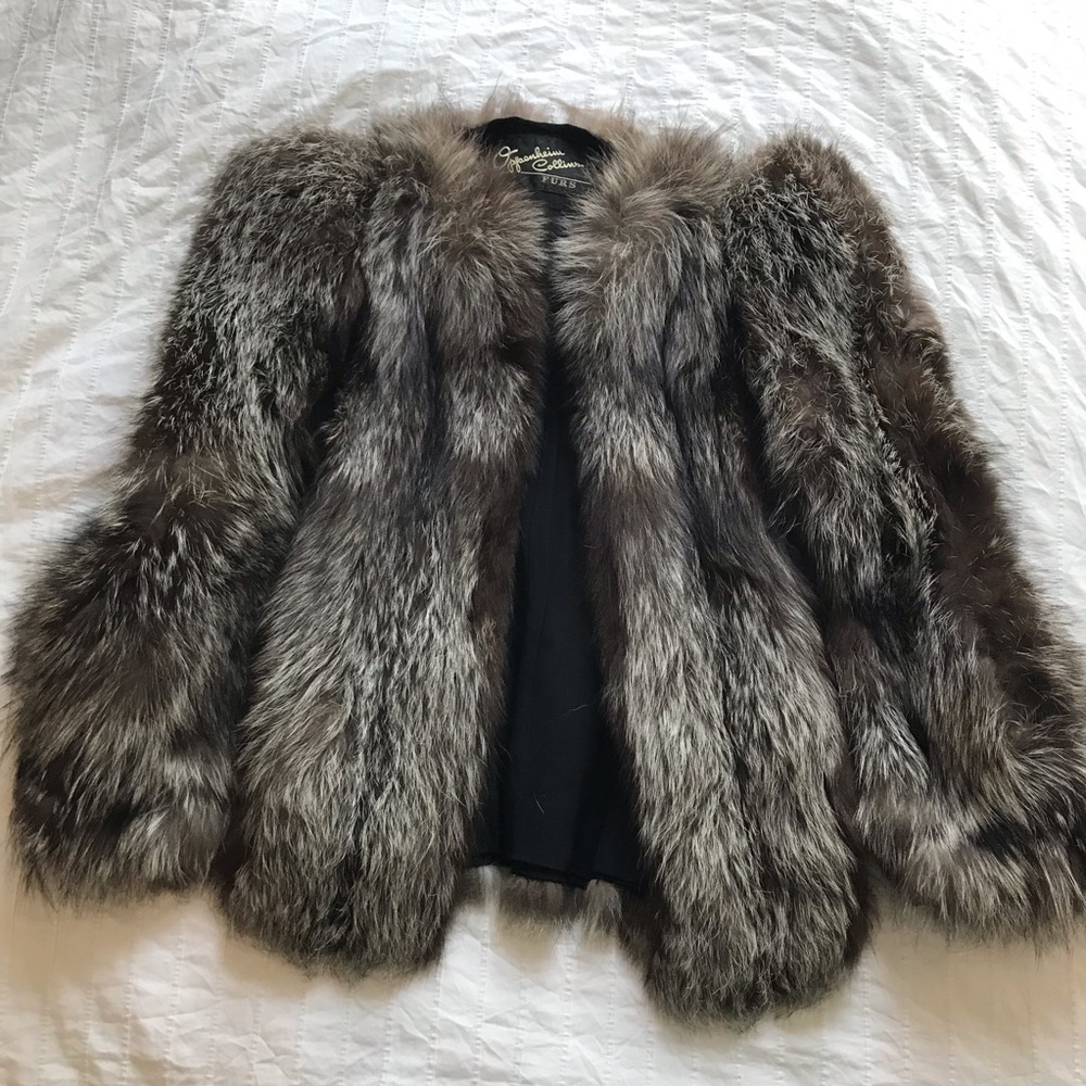 GENUINE SILVER FOX FUR COAT